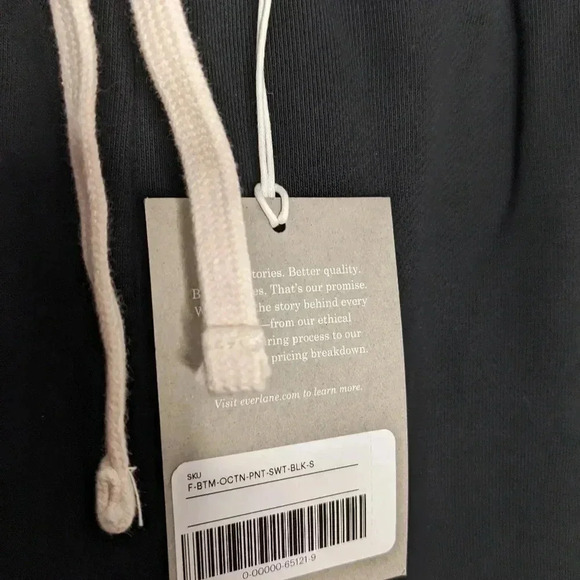 EVERLANE The Track Jogger Organic Cotton Black NEW Size S Retro Sweatpants - Picture 5 of 10